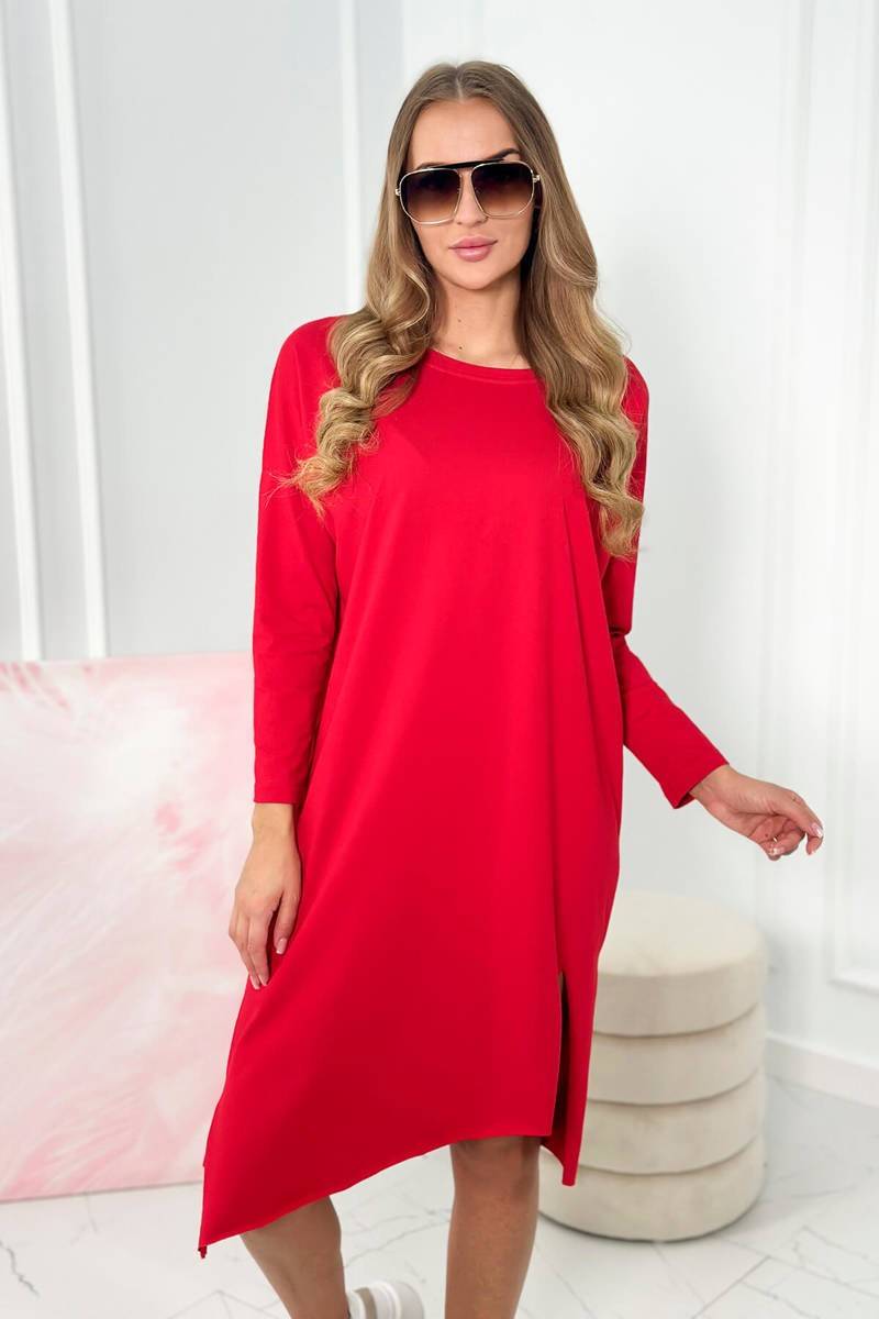 Oversize suknelė chaki spalvos spalvos raudonos spalvos