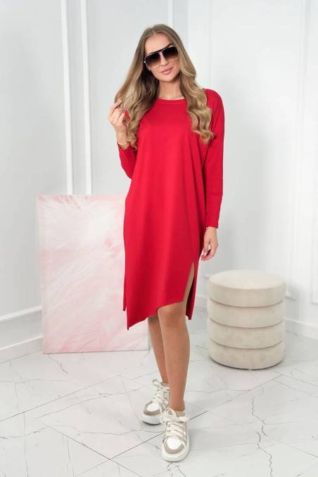 Oversize suknelė chaki spalvos spalvos raudonos spalvos