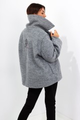 Šviesiai pilkas moteriškas trumpas paltukas FAS-DPMCO40_GREY