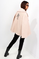 Kremo spalvos moteriškas trumpas paltukas FAS-DPMCO40_CREAM