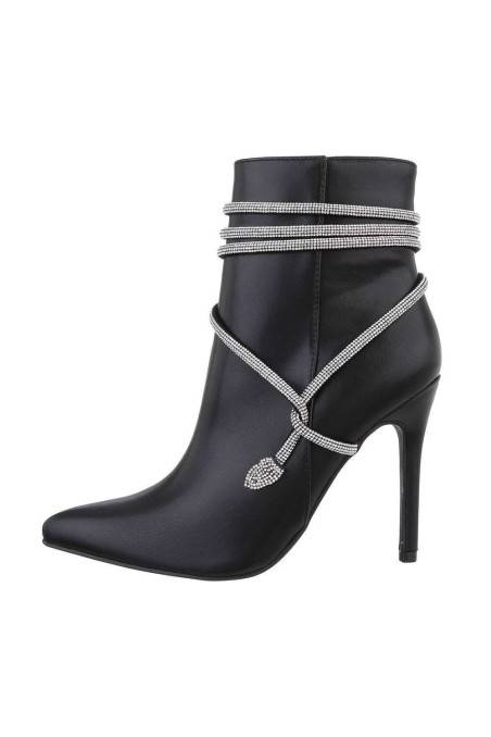 Damen High-Heel Stiefeletten - black-F11191-black