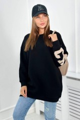 Pašiltintas džemperis su kalifornijos užrašu juodos spalvos KES-26555-9592