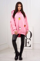 Rožinis džemperis su braškių motyvu KES-27022-9629