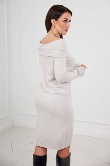 Vėžlio megztinis su kubiniu cirkonio lokiu pilkos spalvos