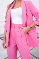 Elegantiškas švarkas ir kelnės rožinės spalvos KES-23836-80172K