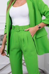 Elegantiškas švarkas ir kelnės šviesiai žalios spalvos KES-23837-80172K