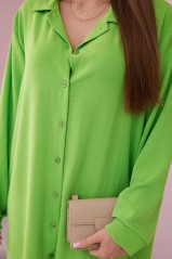 Ilgi marškiniai su viskoze šviesiai žalios spalvos KES-28026-59100-25