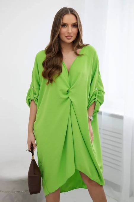 Oversize suknelė su V iškirpte ryškiai žalia KES-28089-59100-26