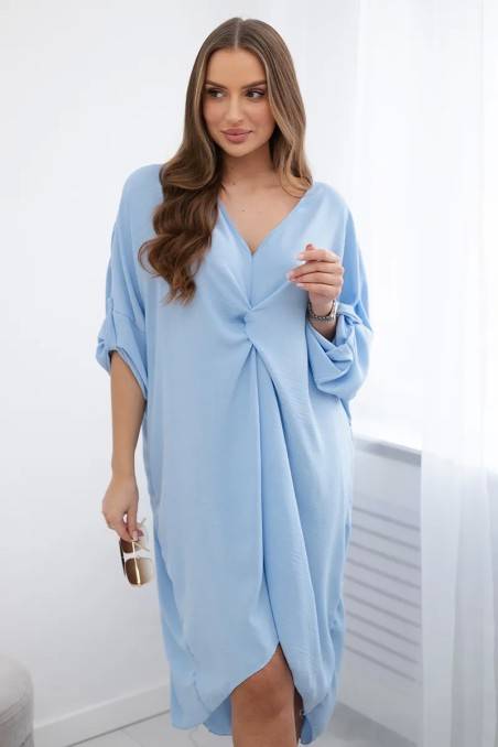 Oversize suknelė su V iškirpte mėlynos spalvos KES-28092-59100-26