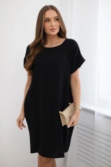 Suknelė su kišenėmis juodos spalvos KES-28178-5954D