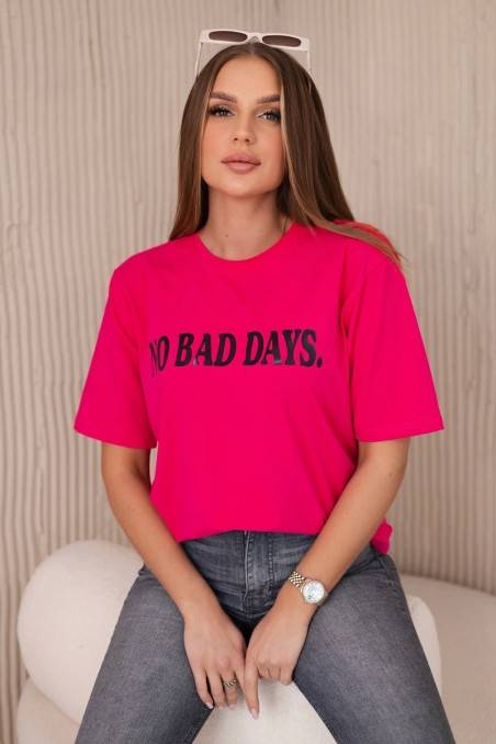 Medvilninė palaidinė No Bad Days ryškiai rožinės spalvos KES-28442-9811