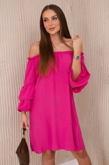 Ispaniška suknelė su maivymusi ant rankovės Fuchsia KES-28315-IT-23