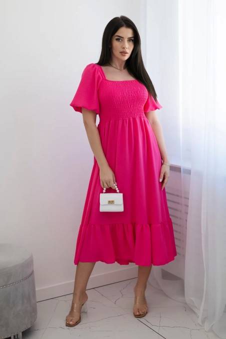 Suknelė su marga iškirpte rožinis KES-28357-5952