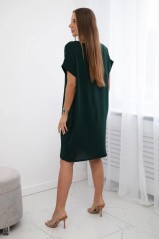 Suknelė su kišenėmis tamsiai žalia KES-28468-5954D