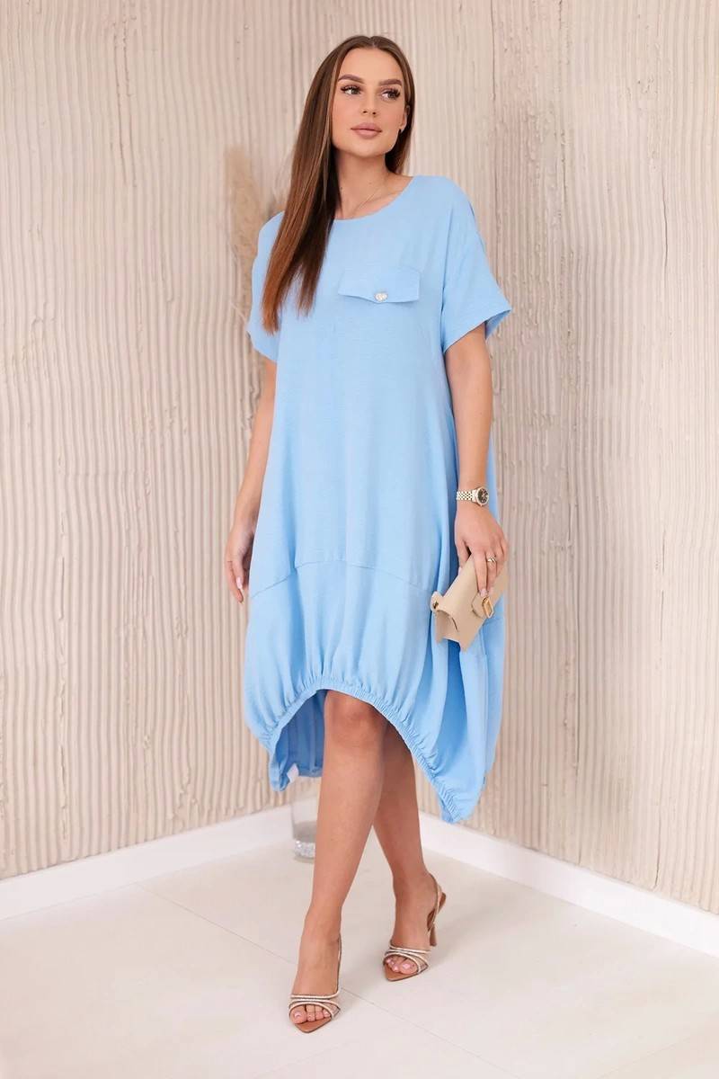 Oversize suknelė su kišenėmis mėlynos spalvos KES-28732-6858