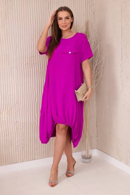 Oversize suknelė su kišenėmis tamsiai violetinės spalvos KES-28734-6858