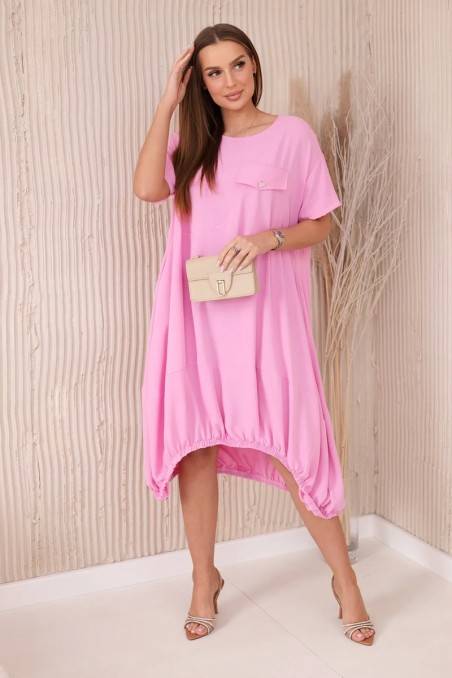 Oversize suknelė su kišenėmis šviesiai rožinė KES-28738-6858