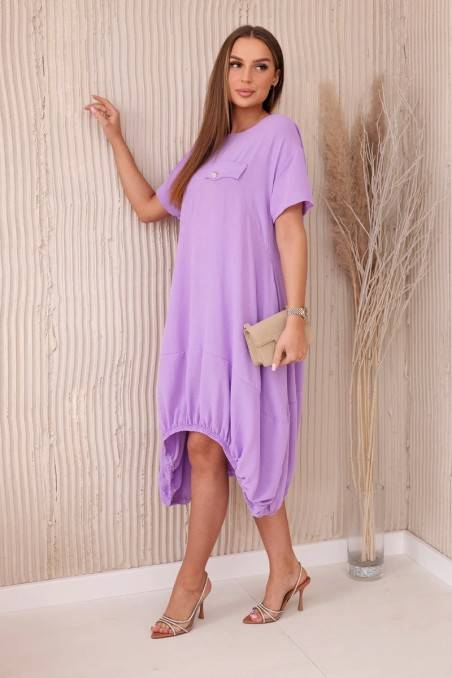 Oversize suknelė su kišenėmis šviesiai violetinė KES-28743-6858