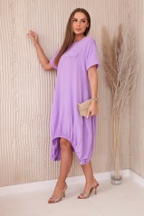 Oversize suknelė su kišenėmis šviesiai violetinė KES-28743-6858