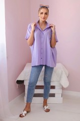 Medvilniniai marškiniai trumpomis rankovėmis Violetinė KES-28836-9812