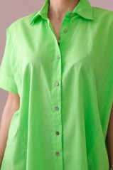 Medvilniniai marškiniai trumpomis rankovėmis ryškiai žalia KES-28840-9812