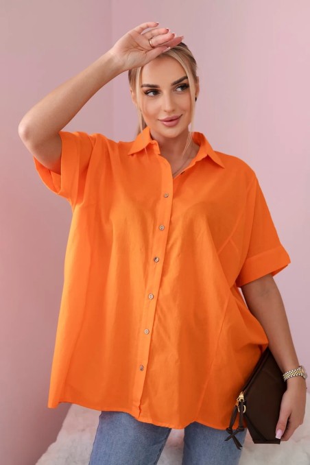 Medvilniniai marškiniai trumpomis rankovėmis apelsinas KES-28847-9812