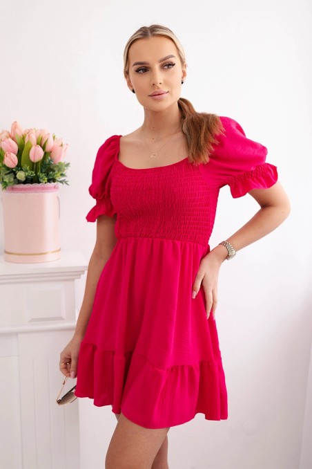 Raukta suknelė su maivymasis ryškiai rožinės spalvos KES-29155-ART2680
