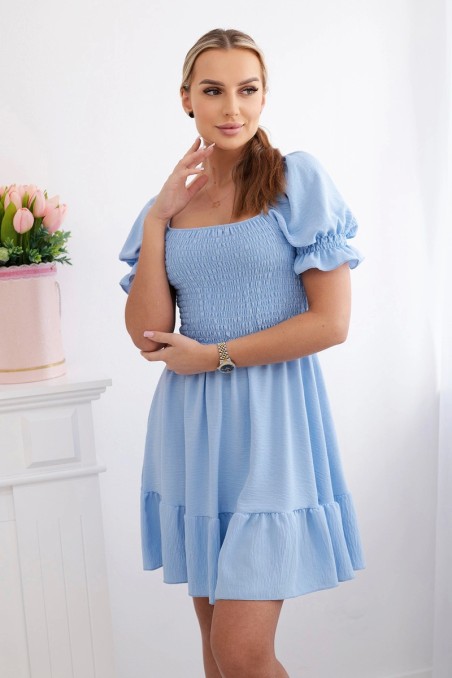 Raukta suknelė su maivymasis mėlynos spalvos KES-29158-ART2680