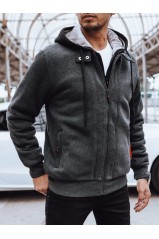 Tamsiai pilkas Dstreet šiltas vyriškas megztinis su užtrauktuku GR-bx5608
