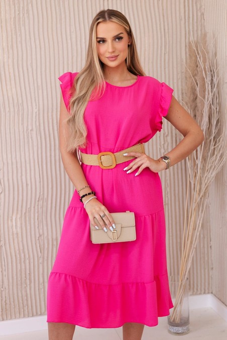 Suknelė su raukiniais rožinė KES-24237-5997