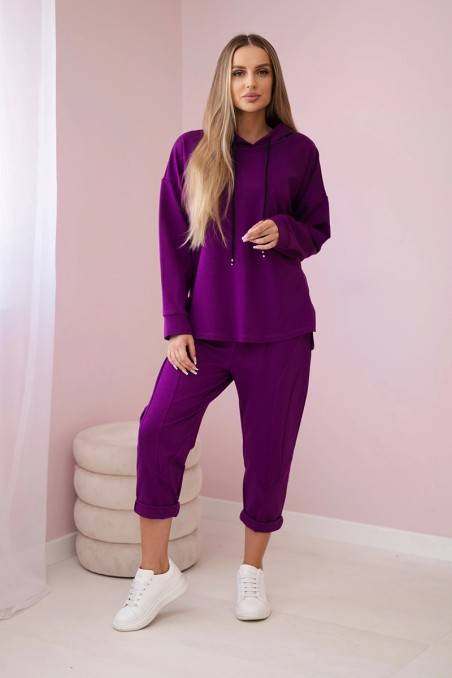 Komplektas Punto Milano Winter Hoodie + kelnės tamsiai violetinės spalvos KES-29774-7036T