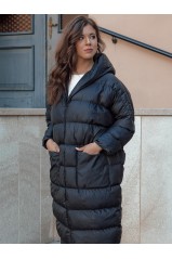 Moteriška oversize žieminė striukė su gobtuvu ANNIKA juoda Dstreet GR-TY4541