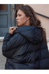 Moteriška oversize žieminė striukė su gobtuvu ANNIKA juoda Dstreet GR-TY4541