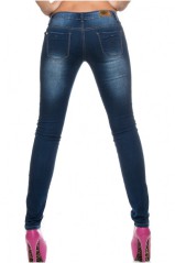 Mėlyni plėšyti moteriški džinsai GR-IS206M
